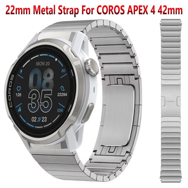 22mm Metal Strap For COROS APEX 4 42mm/PACE Pro-3-4 Fashion Stainless Steel Watchband For Suunto Vertical 2-1/Run/Ocean/Race 2 S