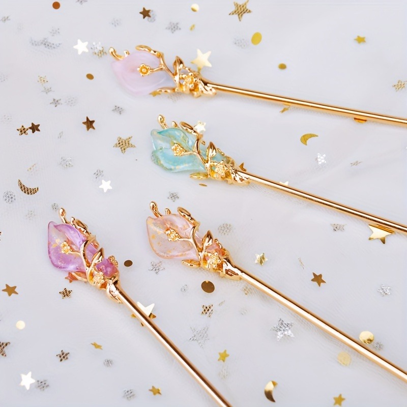 1pc Retro and Elegant Chinese Style Imitation Glass Alloy Women's Hairpin Niche Design Ancient Style Hanfu Versatile Headwear