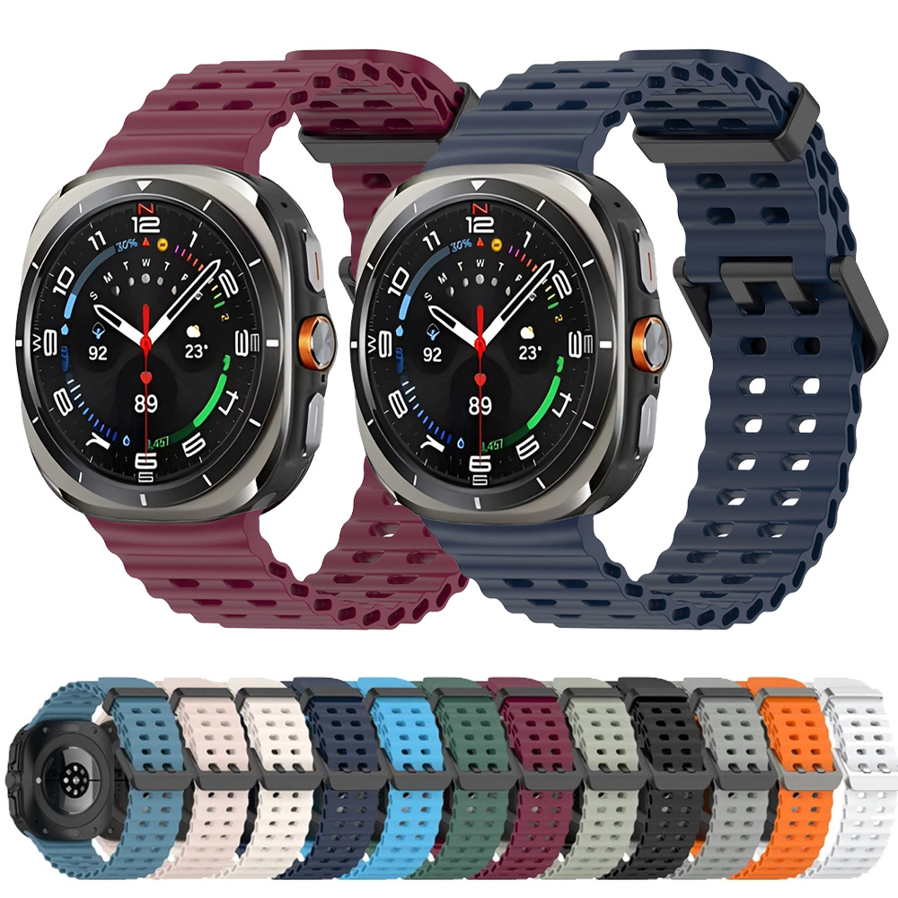 Silicone Sport Band for Watch 8/8 Classic Ocean Strap for Ultra 2025/7 47mm Breathable Marine Bracelet