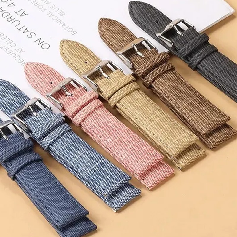 Denim Nylon Watch Straps 12/14/16/18/20/22mm Canvas Soft Watchbands Men Women Sport Universal Bracelets Vintage Wristbands Belt