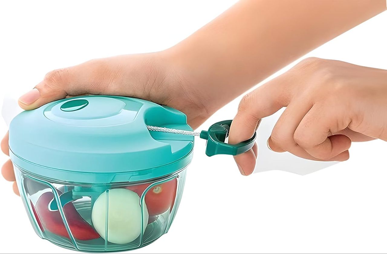 Manual Crank Chop Food Processor With Japanese Blades