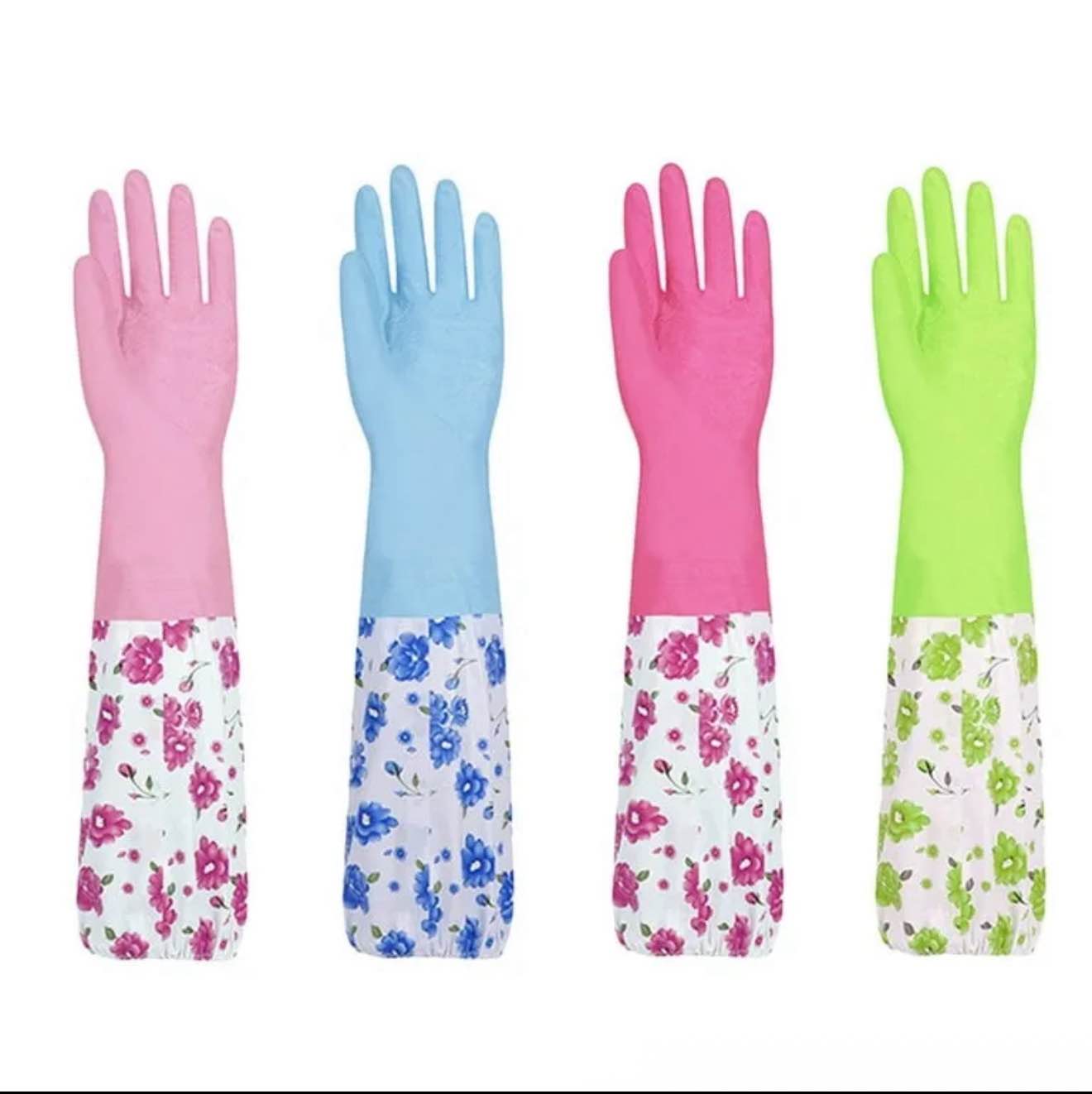One Pair Dish Washing Waterproof Gloves (Inside Fur)