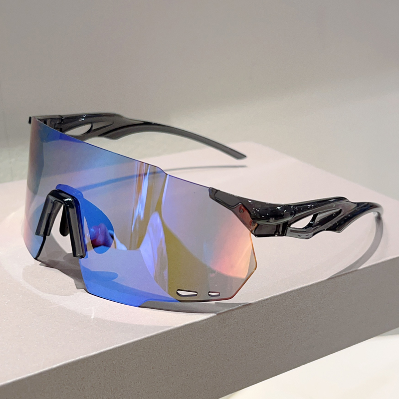 KAMMPT Rimless Oversized Goggle Men 2025 New Wrapped Round Mirror Sports Sunglasses Trendy Outdoor Cycling Protective Shades
