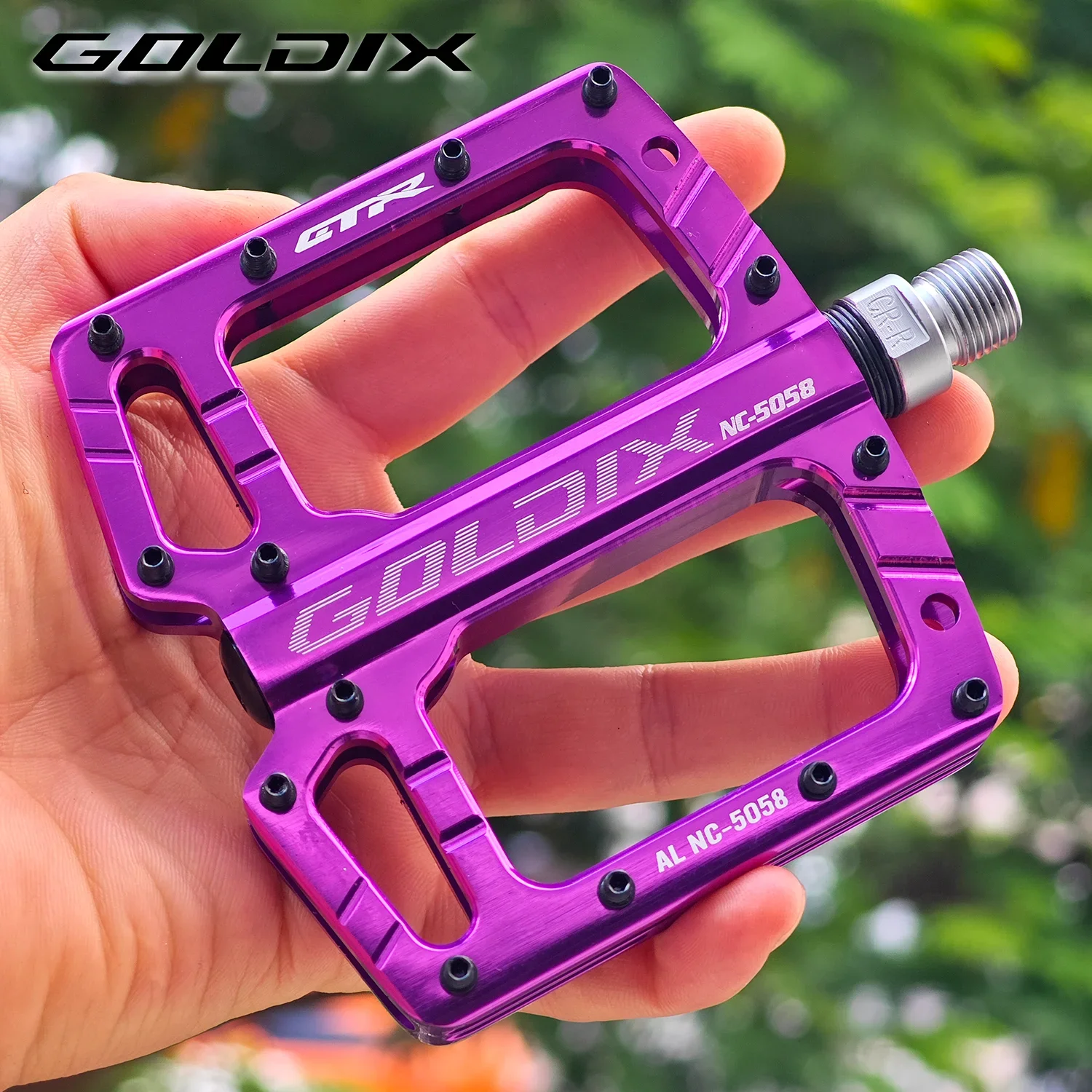 GOLDIX High-strength 3pcs Sealed Bearing Mountain Bike Pedal CNC Aluminum Alloy Hollow Large Area Anti Slip Bicycle Pedal