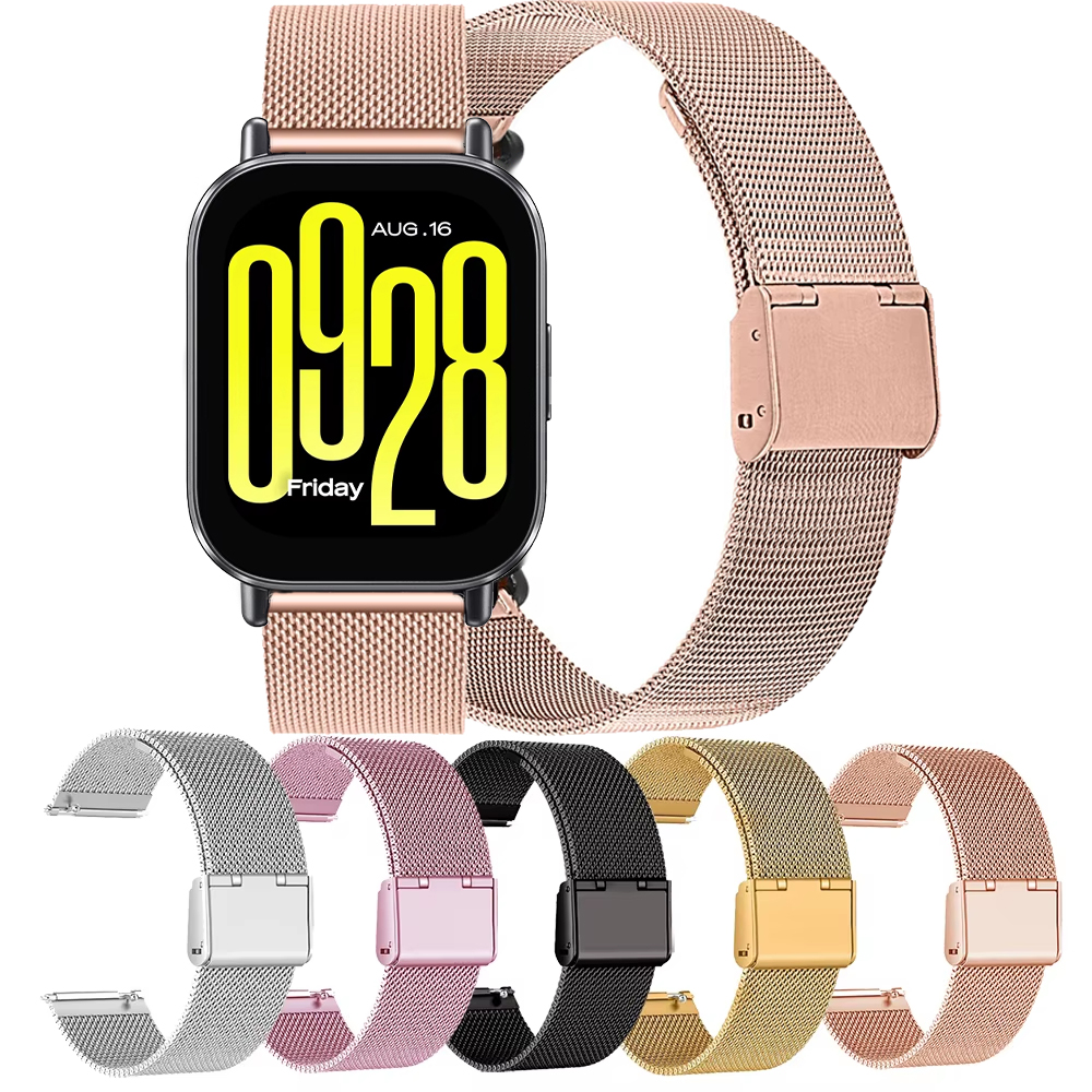 Metal Clasp Milanese Strap For Redmi Watch 5 active/5 Lite Stainless Steel 22mm Wrist Band For Watch 2 S4 S3 S2 S1 Color2