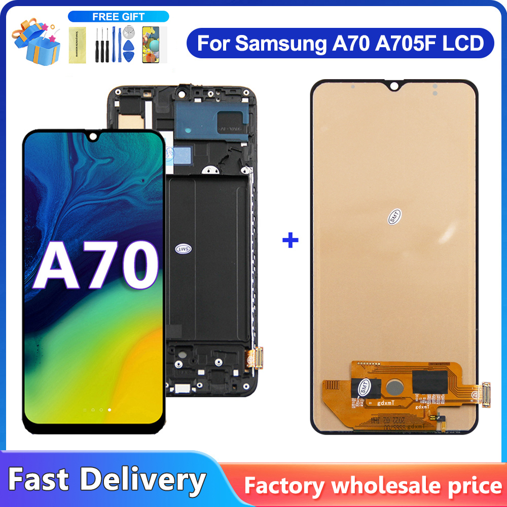 TFT Quality A70 SM-A705F A705FN/DS Display Screen With Frame For Samsung A70 LCD Display Touch Screen Digitizer Assembly Replace