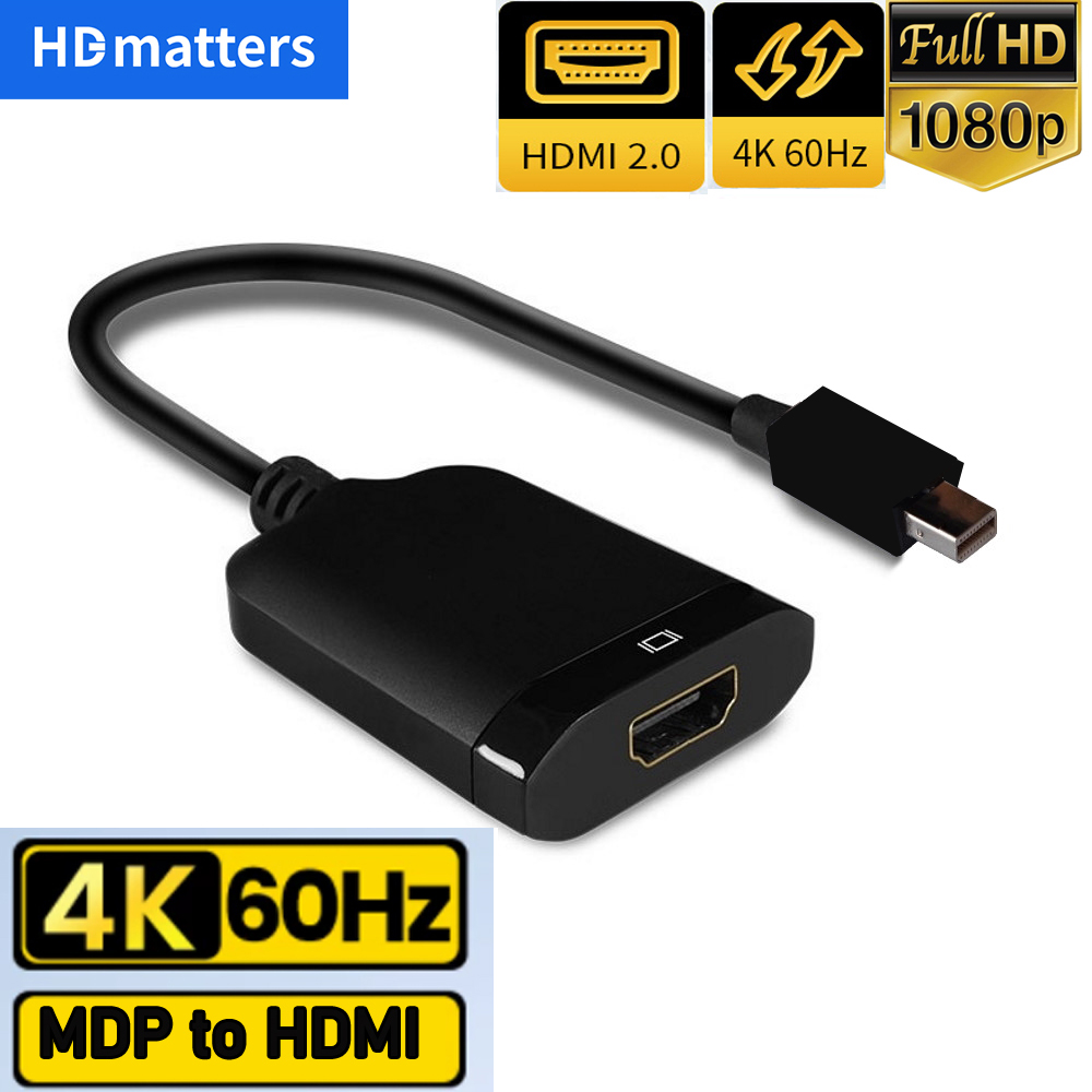 4K 60Hz Mini DisplayPort to HDMI 2.0 Cable Adapter Active Mini DisplayPort 1.4 to HDMI 2.0 Video Adapter for Nvidia Macs