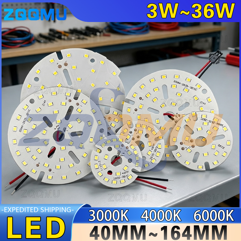1PCS LED Chip SMD2835 3W 5W 7W 9W 12W 15W 18W 24W 36W High Power PCB Bulb Light Source Aluminum Plate Beads Lamp DIY Module