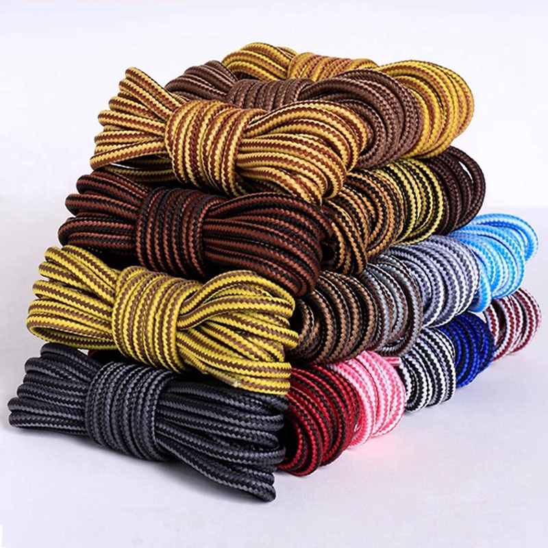 1 Pair 18 Colors Striped Double Color Shoe laces Round Outdoor Sneakers Shoelaces Cotton Boots Shoelace 70CM 90CM 120CM 150CM