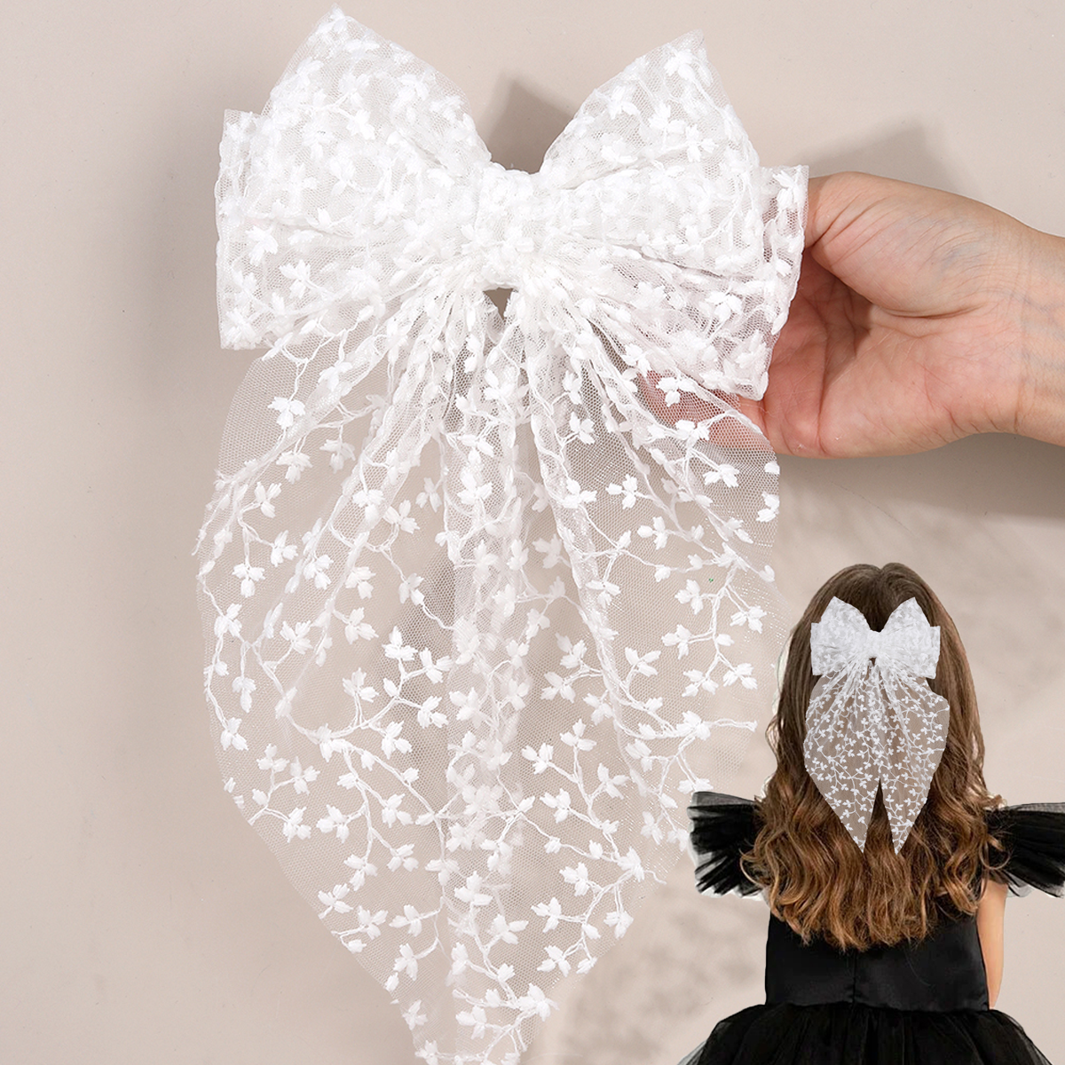 10Pcs Sweet Lace Bow Satin Bowknot For Diy Baby Girls Lovely Bowknot Hairpin Kids Hairgrips Korean Headwear Hair Accessories