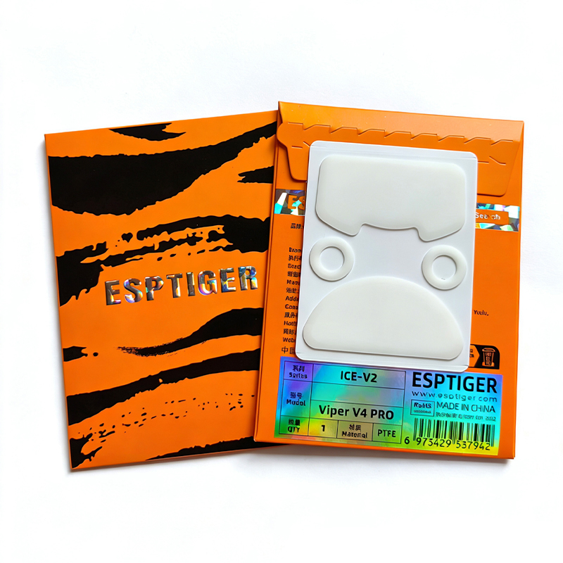 ESPTIGER ICE Mouse Skates for Razer Viper V4 Pro High Purity PTFE Mouse Feet 2.5D Edge Glides Curve Edge