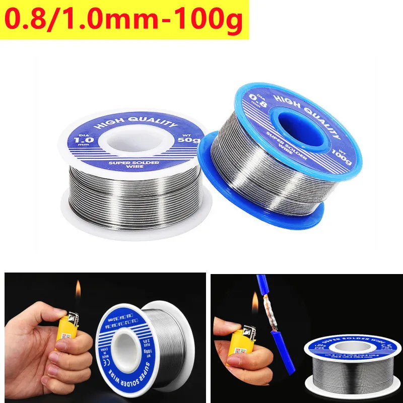 New 50/100g Tin Solder Wire Roll Low Melting No-clean Copper-iron- Battery Pole Piece Welding Rosin Core Solder Wire Reel