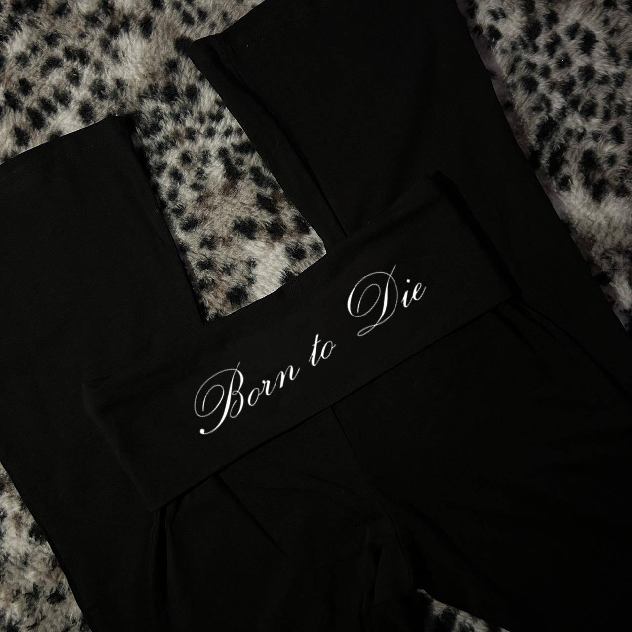 Y2K punk sweet and cool black trumpet pants with printed waistband decoration slim fit pants Harajuku women's casual pants