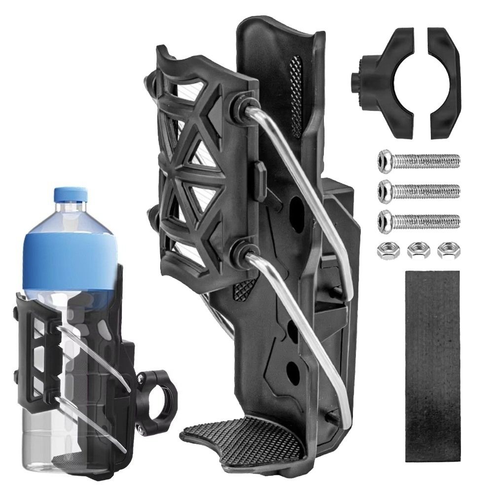 Universal Water Bottle Holder Adjustable Black Bicycle Bottle Cage 360 Degree Rotatable Motorcycle Cup Holder Bike Motorcycle