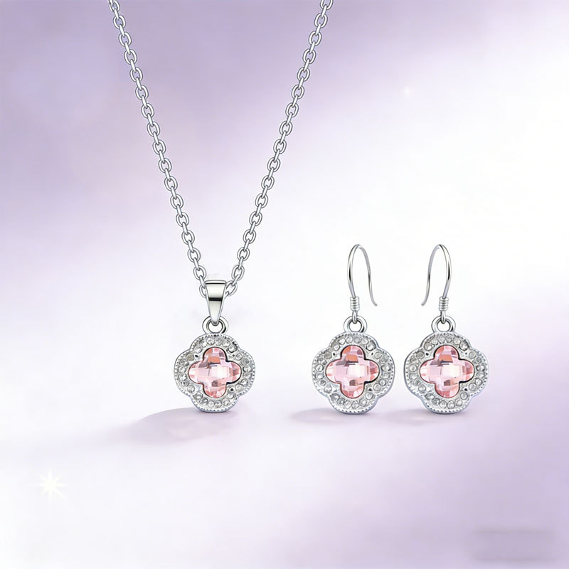 1pc Cute Colorful Full CZ Crystal Flowers Pendant Necklace Earring for Jewelry Making DIY Bracelet Handmade Accessories