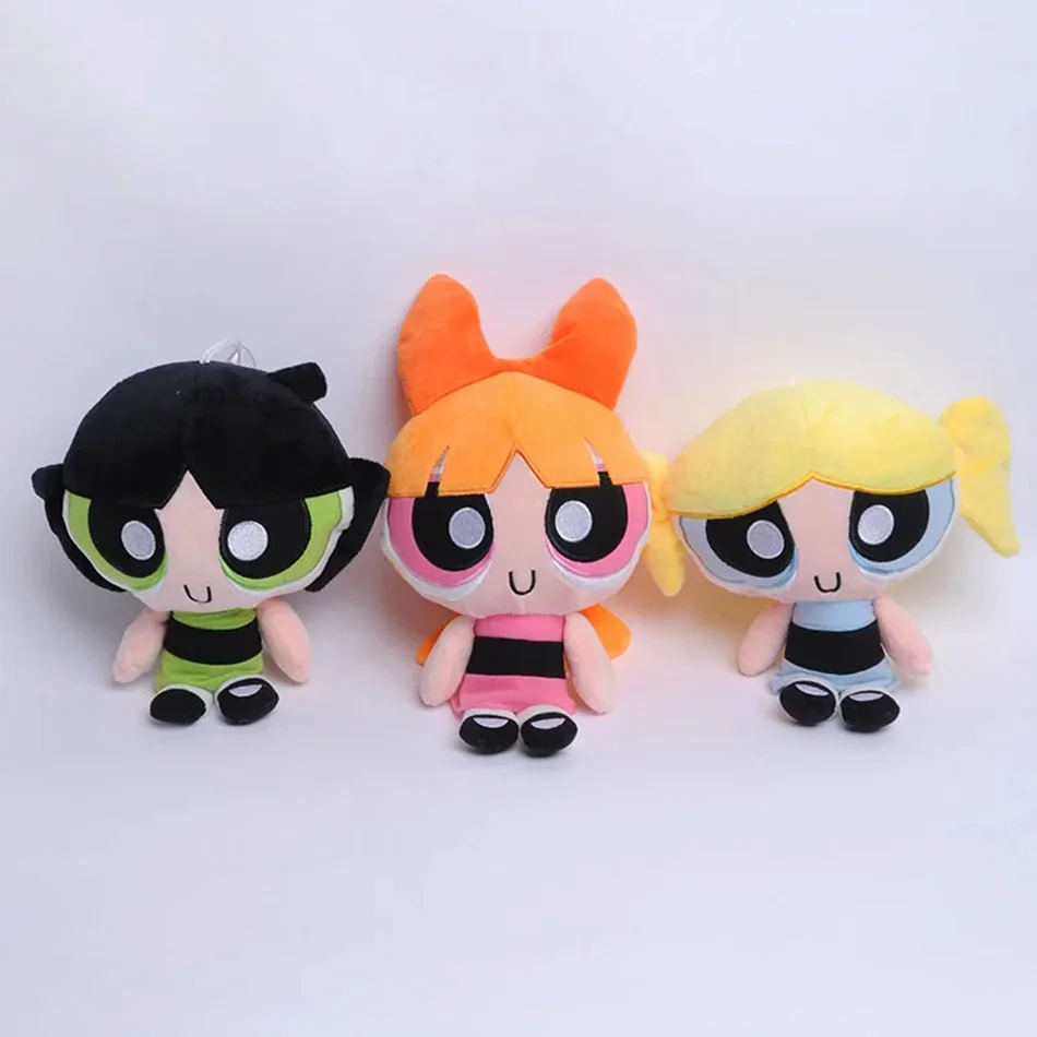 20Cm The Powerpuff Girls Plush Doll Cute Girly Heart Cartoon Blossom Buttercup Bubbles Plush Doll Decoration Toy