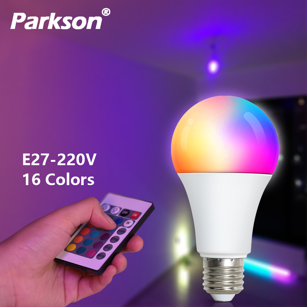 16 Colors RGB Bulb E27 LED Multicolor Bulb 220V Lighting Dimmable 24 Key Remote Control Smart Lamp Household Atmosphere Light lightify