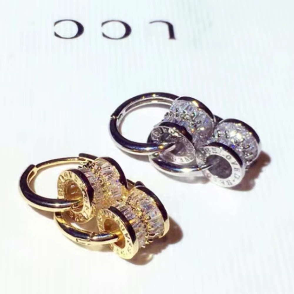 2023 New Designer Earrings Round Super Shiny Zircon Earrings Charming Luxury Women's Jewelry Cute Girl