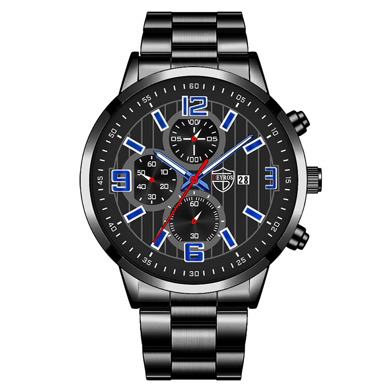 Mens Fashion Sports Watches for Men Business Stainless Steel Quartz Wristwatch Calendar Man Casual Leather Luminous Clock Watch Bles Online DZ-38C-01