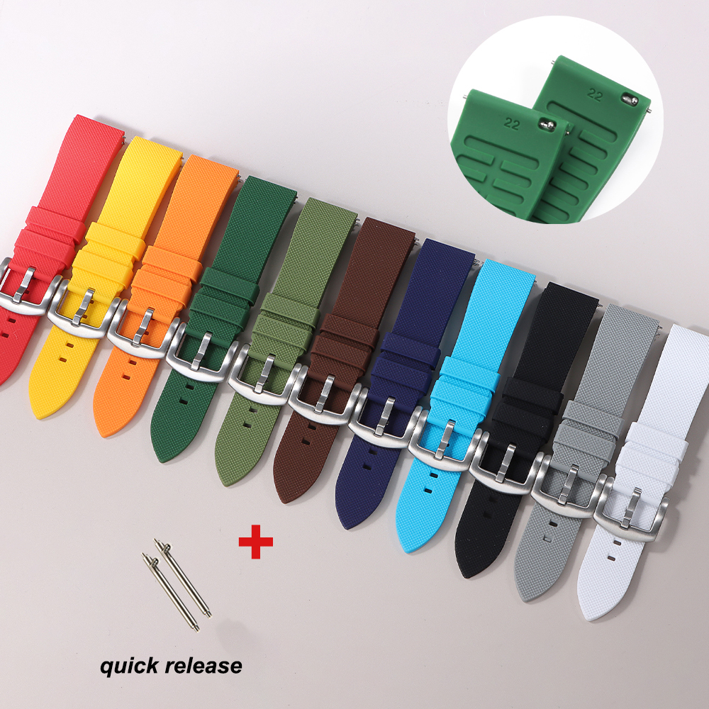 Silicone Watch Strap 20mm 22mm Soft Waterproof Watchband for Watch for Belt Quick Release Bracelets