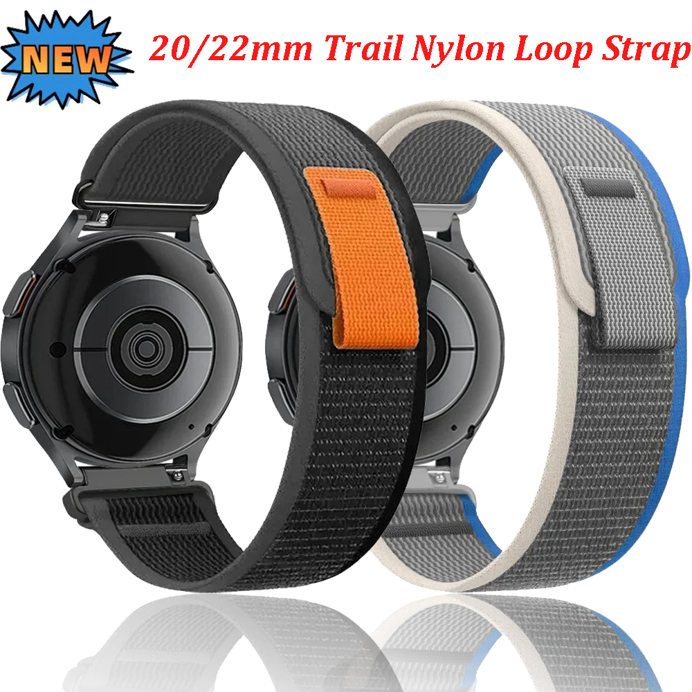 20mm 22mm Trail Loop Band for Huawei Watch GT6/GT6 Pro/GT5/GT4 46mm Nylon Bracelet for Amazfit Active 2/GTS/GTR/Bip 6/Balance 2