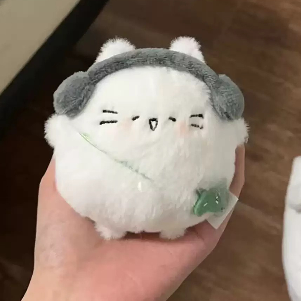 Cute Headphones Kitten Plush Cartoon Doll Cosplay Props School Bag Ornament Backpacks Pendant For Couple
