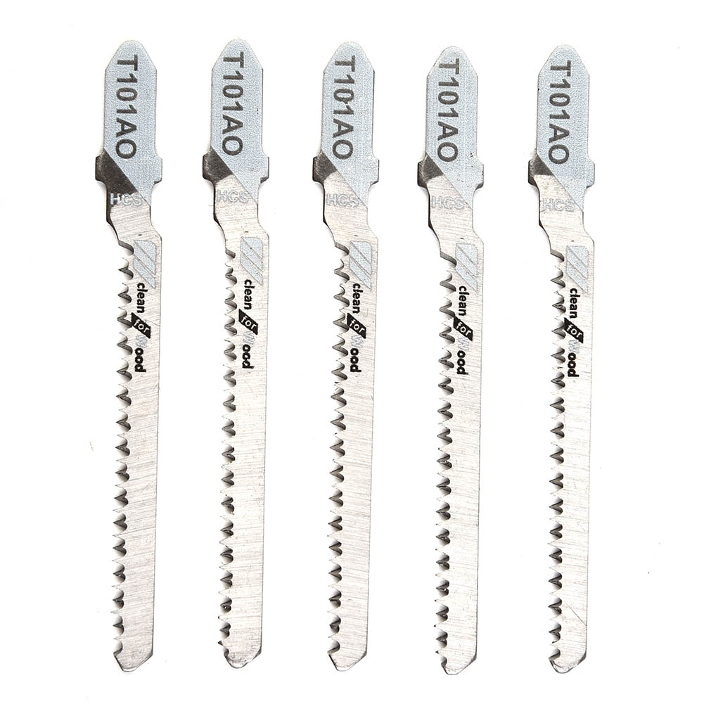 5PCS T101AO HCS T-Shank Jigsaw Blades Curve Cutting Tool For Wood Plastic saw