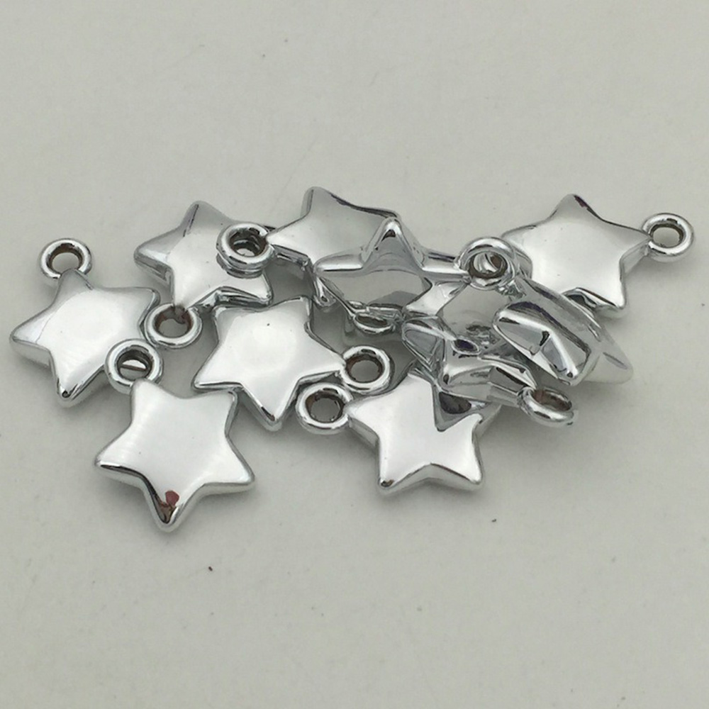 6mm 9mm 100Pcs Star Shape CCB Beaded Gold Silver Plated Loose Bead For Jewelry Making DIY Beadwork Bracelets Accessories