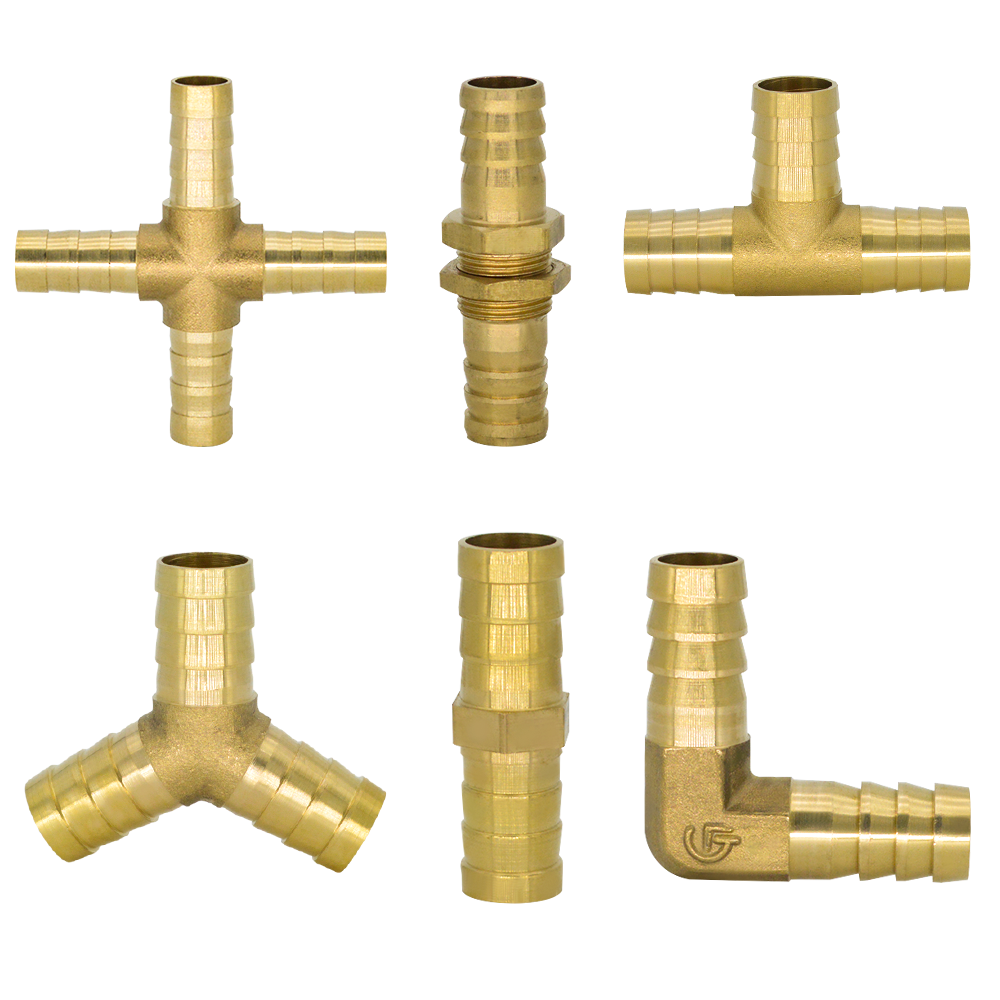 Brass Barb Pipe Fitting 2/3/4 Way Connector for 6mm-12mm Hose Copper Pagoda Water Tube Fittings - Multi-Diameter Compatibility