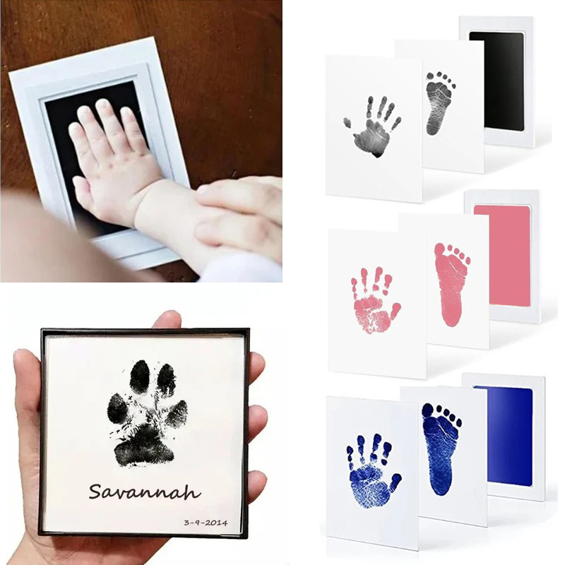 1/2Pcs Safe Baby Hand Footprint Makers No Touch Newborn Birth Souvenir Ink Pad Kits New Born Baby Pet Dog Paw Print