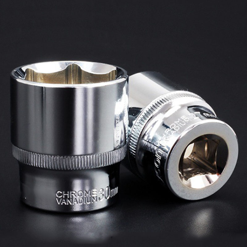 WEELEE 8-32mm 1/2" Drive Chrome Vanadium Steel Socket, 6 Point Heavy Duty for Auto Repair & DIY