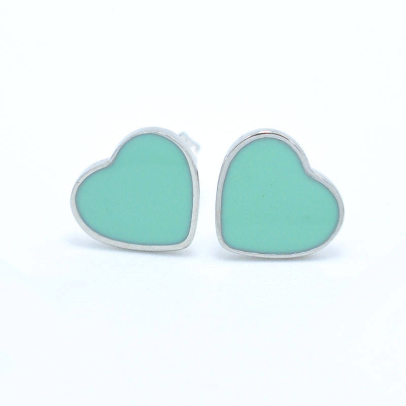 Double Heart Stainless Steel Ear Stud Forever Love Letter Earrings for Women Charm Colorful Enamel Jewelry Friendship Party Gift