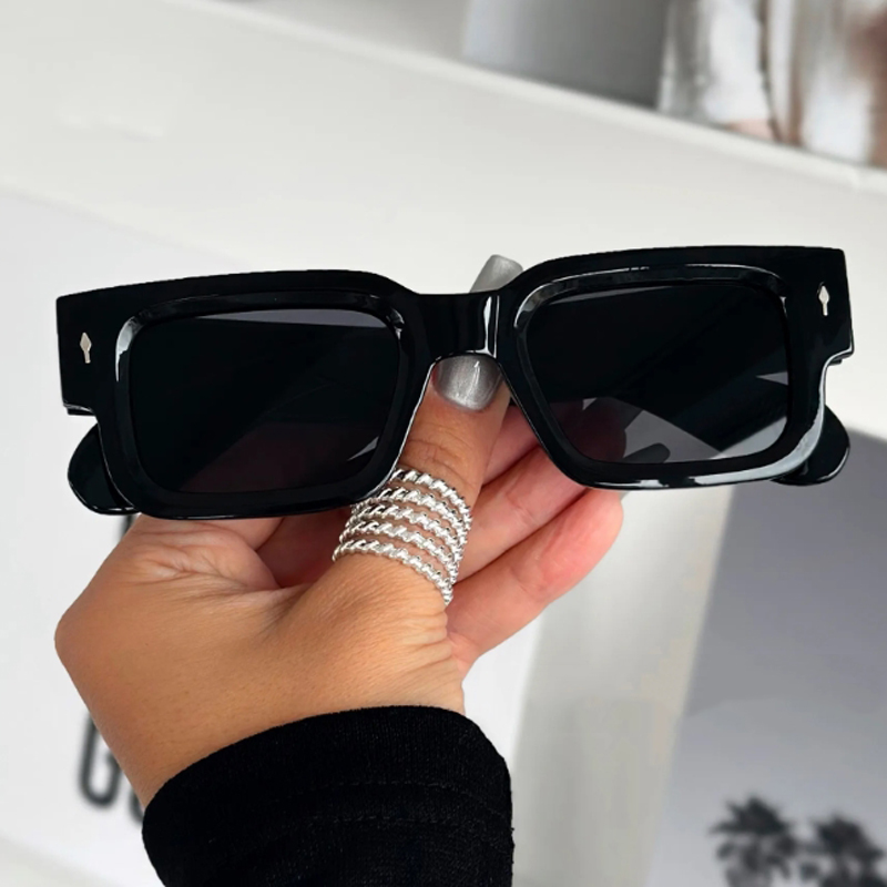 Protective Glasses 1/3pcs Retro Y2K Small Frame Square Sunglasses Women Vintage Rivet Sun Glasses High Quality Eyewear UV400