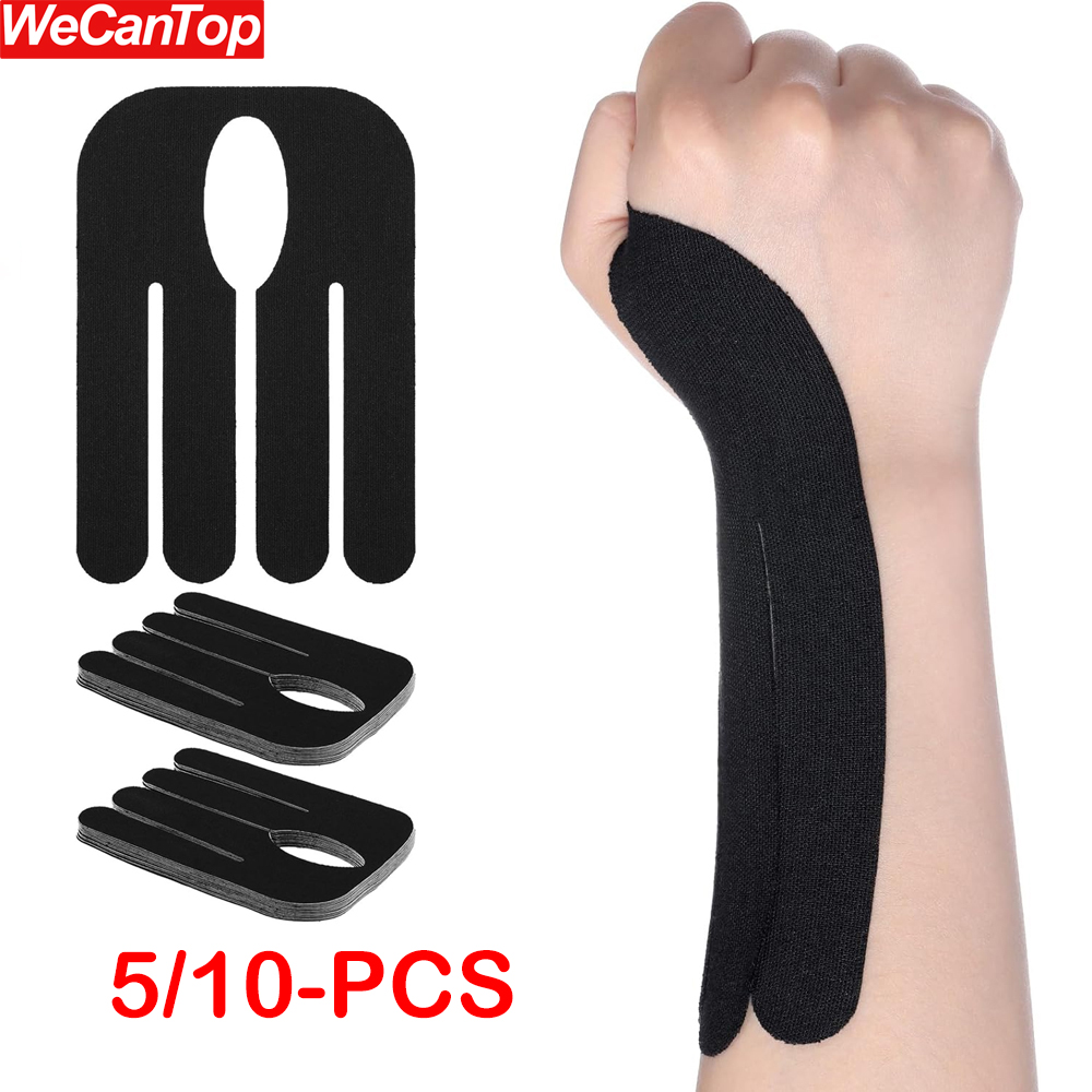 【5/10PCS] Precut Kinesiology Tape - Wrist Support for Carpal Tunnel & Muscle Pain Relief - Waterproof, Breathable (4 Colors)
