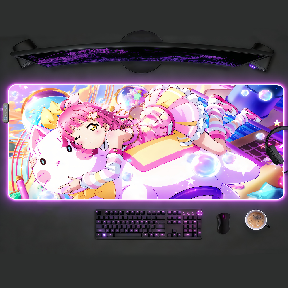 ZZZ Gaming Rina Mouse Pad LED Table Pads Backlit Non-slip Desktop XXL RGB Desk Mats Surface Waterproof