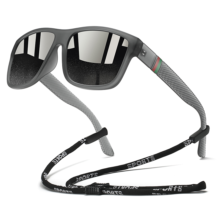 Fashion With Chain UV400 Sunglasses Vintage Check Pattern Men Women Driving Fishing Lightweight Safety Protective Glasses