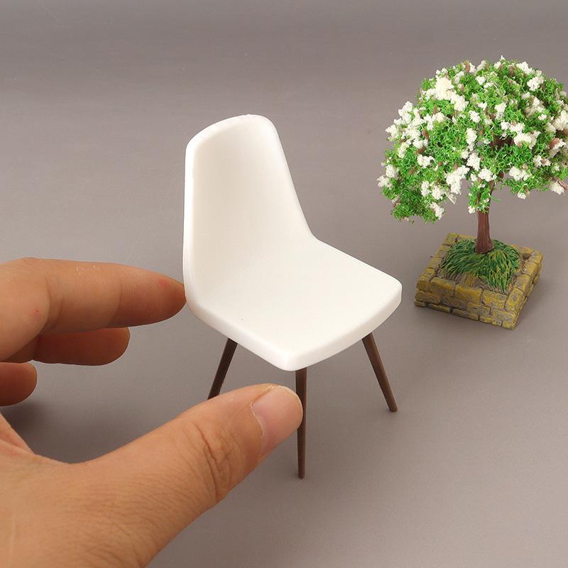 [J] 1Pc 1/12 Dollhouse Simulation Mini Chair Model Dollhouse Furniture Decoration Toy Dolls House Micro Scene Construction Props