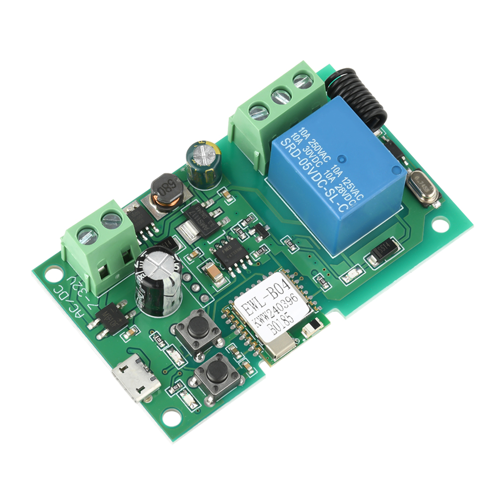 WiFi Relay Switch Wireless Smart Module DC5V/DC7-32V Stable Anti-Interference for Smart Home Access Control Garage Door PC