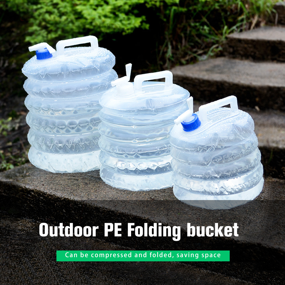 3L/5L/8L/10L/15L Outdoor Collapsible Bucket Foldable Water Bag Survival Water Storage Portable Water Carrier Container Camp Hiki