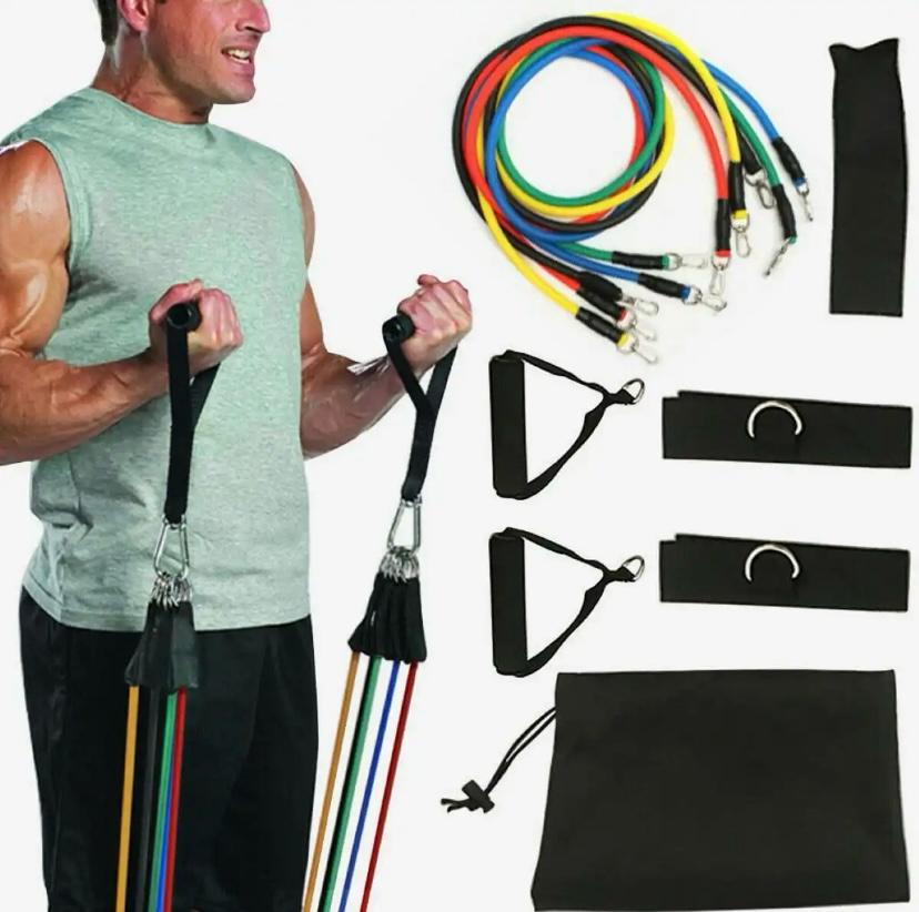 11 In 1 Power Resistance Band Home Gym Equipment/Exercise Bands -Total 130 LBS - image 1