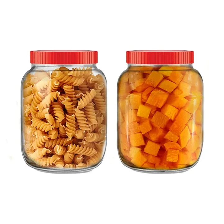 Round Transparent Kitchen Storage Container Salsa Glass Jar 350ML