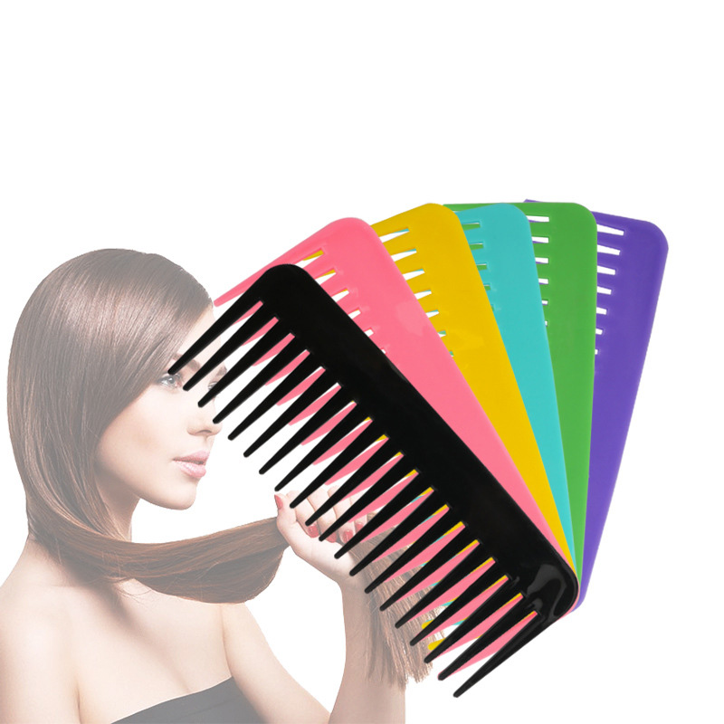Colorful wide tooth comb, straight hair comb, handleless design, suitable for both men and women For Hair Accessories