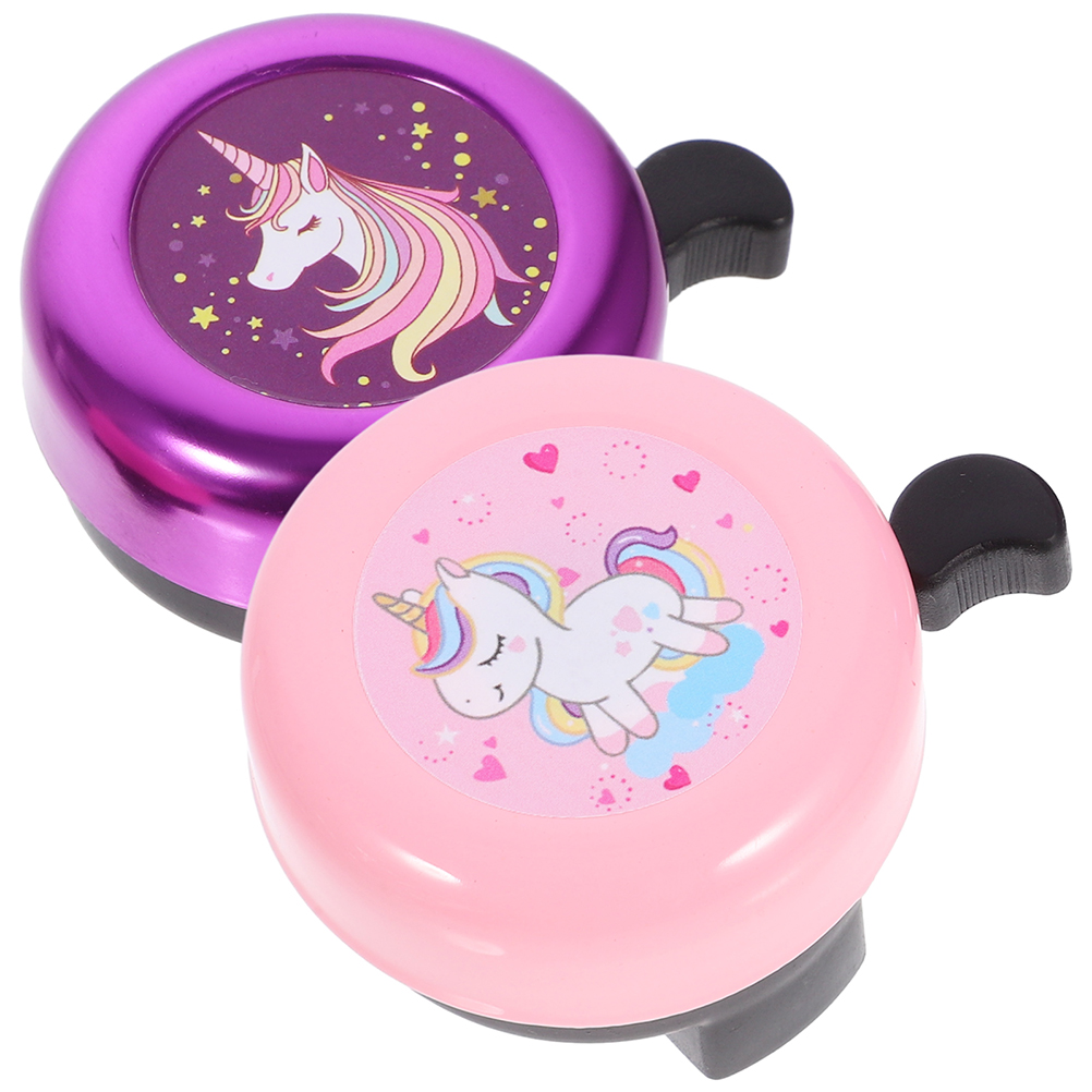 2PCS Cute Unicorn Bike Bells Handlebar Bells for Girls Kids Adults Scooters Bicycle Accessory