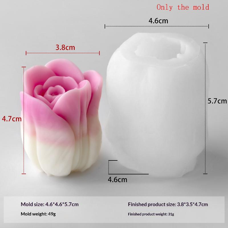 Hot Sale 1Pcs Handmade Scented Candle Plaster Resin Molds DIY Flowers Tulip Silicone Mold Cookies Chocolate Candy Baking Tool