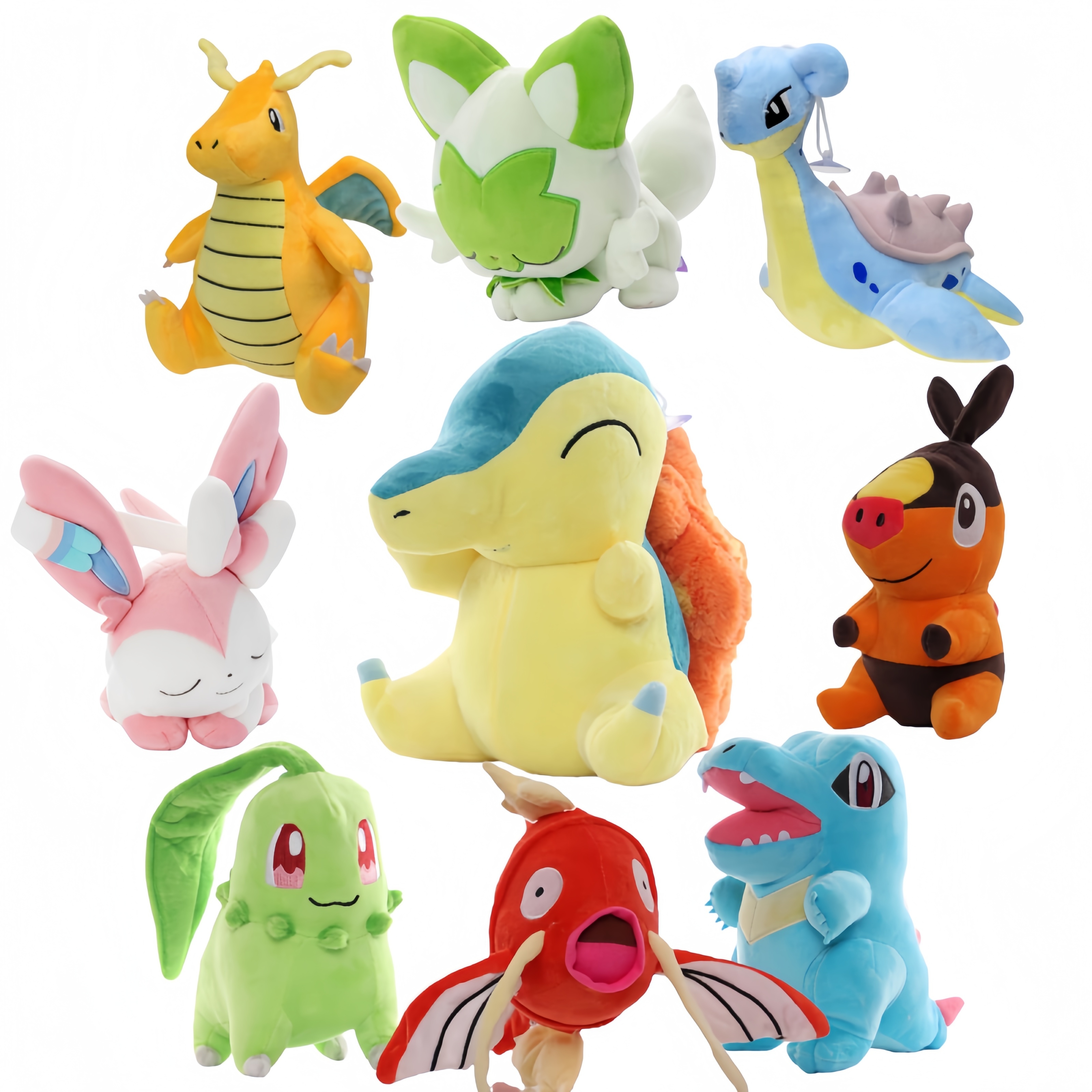 Pokemon Peluche Cute Pikachu Chikorita Totodile Cyndaquil Peluche Tepig Magikarp Sylveon Plush Stuffed Toys Kid Xmas