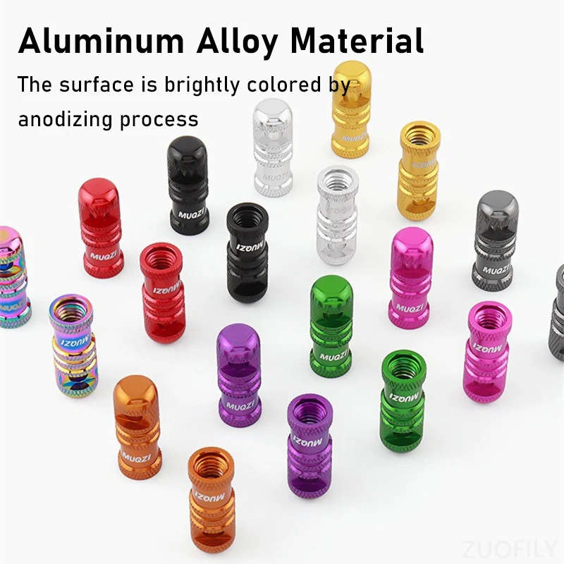 2/4pcs Presta Valve Cap with Core Remover Aluminum Alloy Lightweight Tubeless Tire Cap for MTB Bike Accessories