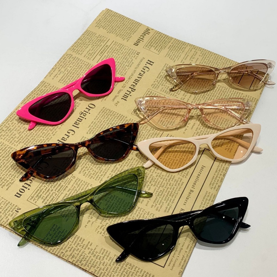 Small Frame Vintage Square Sunglasses Women Men Cat Eye Sun Glasses Eye Glasses Goggle Square Male Female Triangle Classic Cute