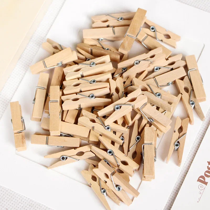 10-60PCs mini 25mm natural wooden clips photo clips clothespin DIY wedding party wooden clip clips pegs dropshipping