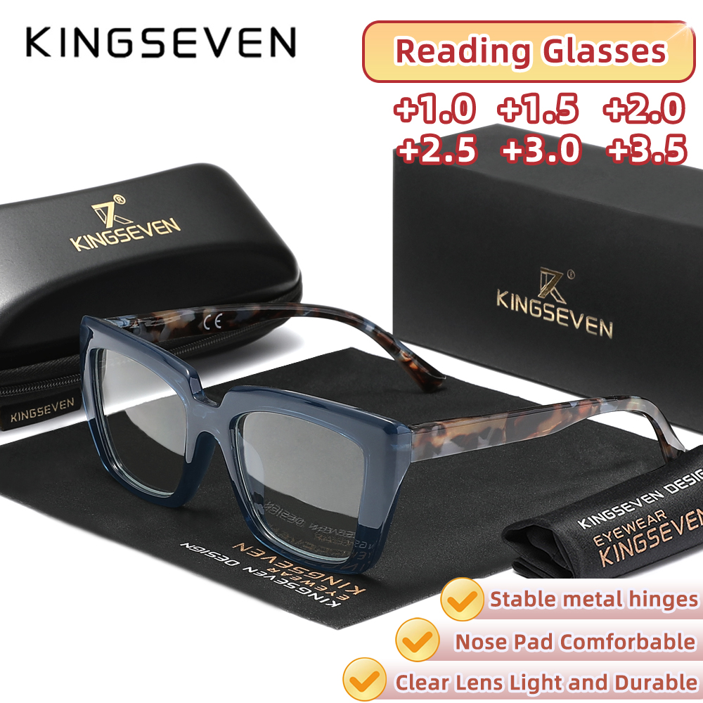 KINGSEVEN Reading Glasses Blue Light Blocking Presbyopia Eyeglasses Hyperopia Eyewear +1.0+1.5+2.0+2.5+3.0+3.5