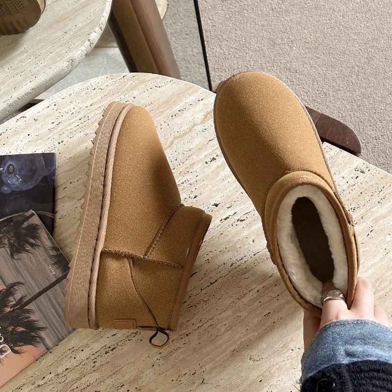 New Women Winter Ultra Mini Boots Designer Australian Platform Leather Warm Ankle Fur Booties Luxury Snow Boots